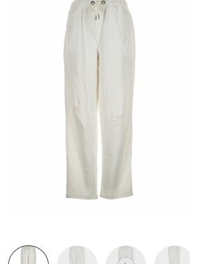 aerie White Drawstring Relaxed Pants